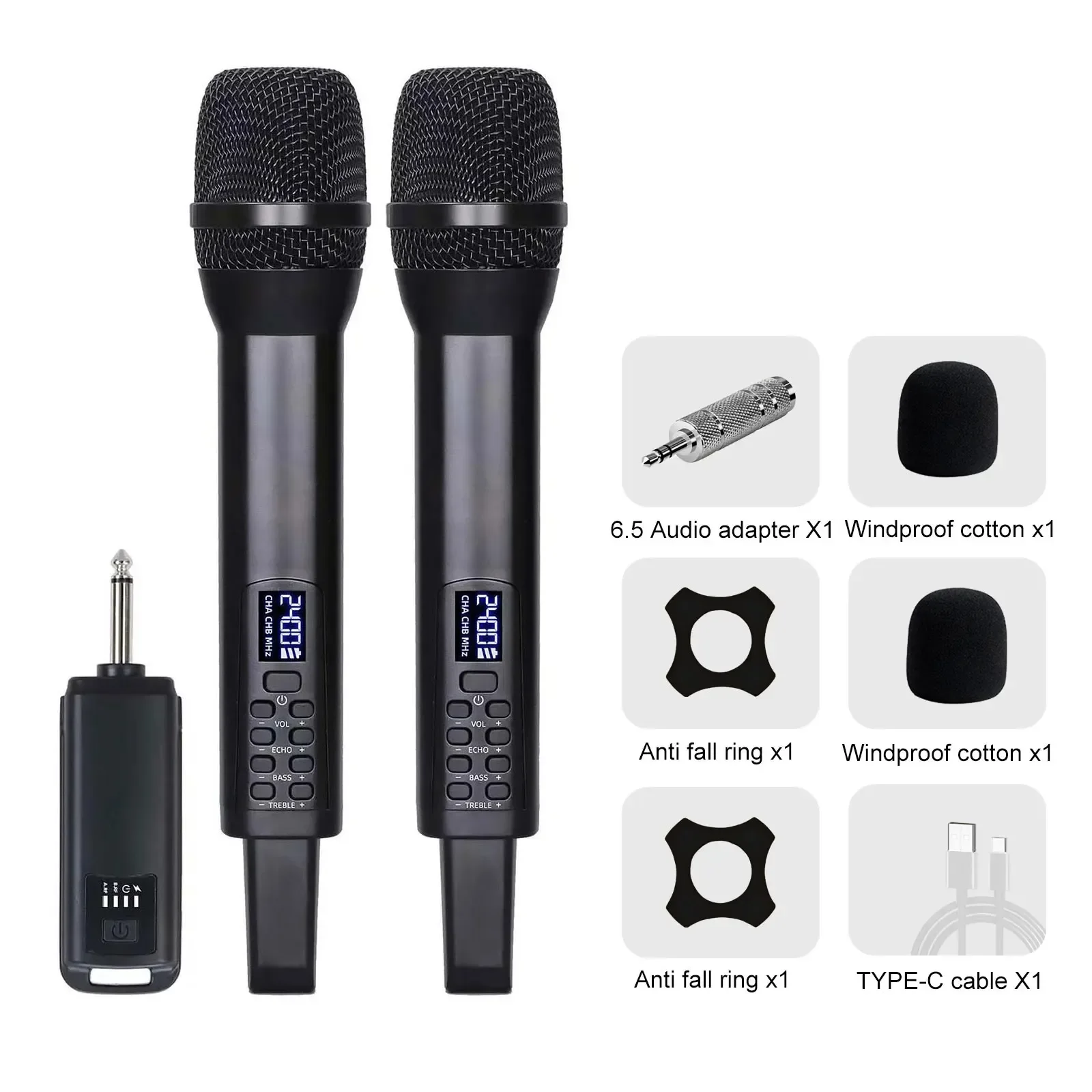 

2.4G Wireless KTV Performance Special Microphone Handheld Charging Sound Card Live Broadcast Family Karaoke Microphone