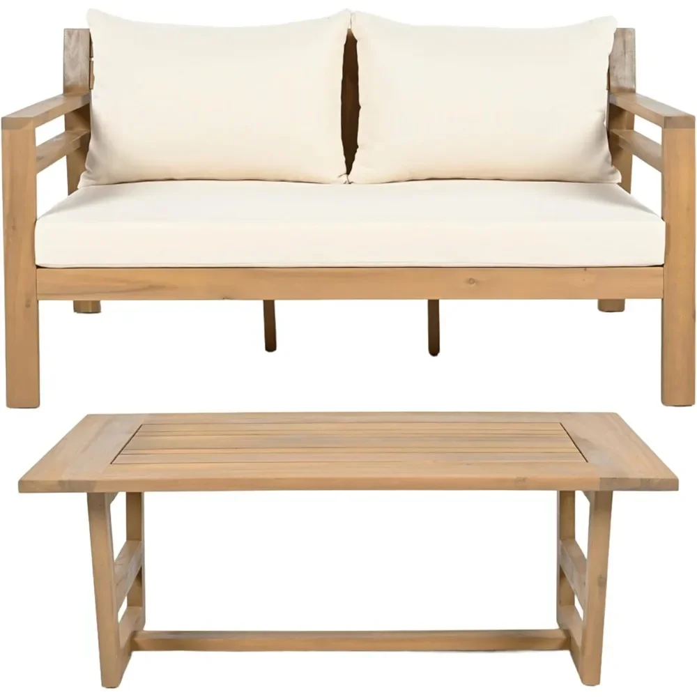 

Garden furniture set of 2 Sets, Patio Conversation Chat 2-Seat Sofa Set with Coffee Table for Garden Porch Backyard Balcony