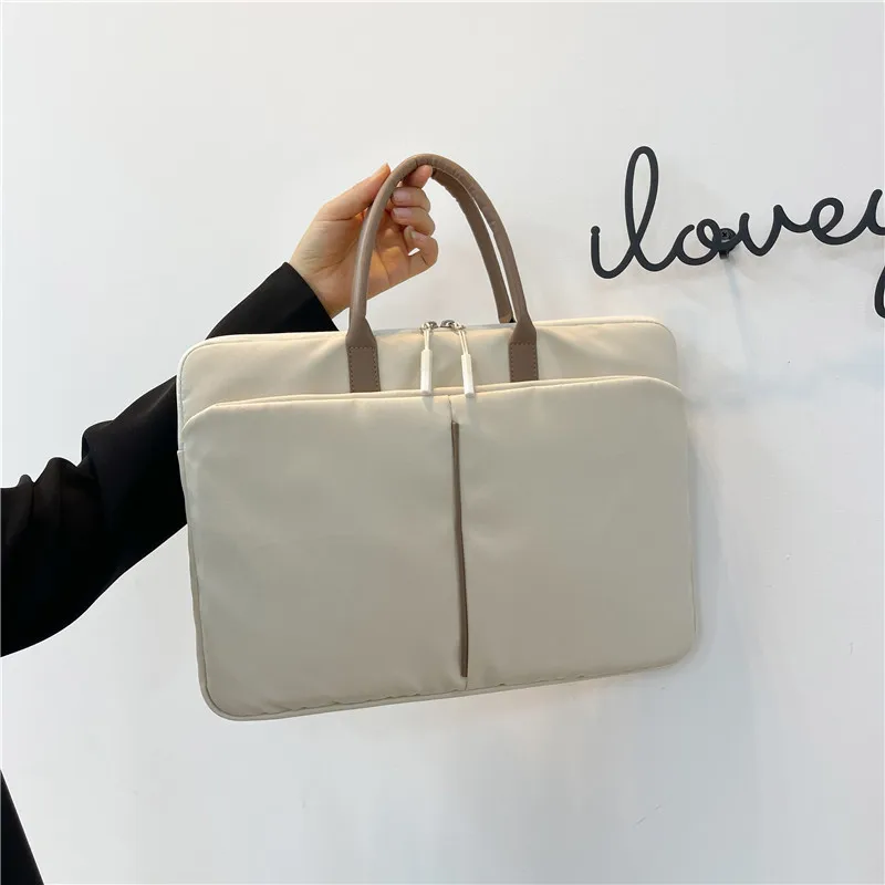 Borsa per laptop elegante da 15,6 pollici per uomo e donna Borsa da lavoro casual in tessuto Oxford resistente ai graffi e all'usura Proteggi tablet