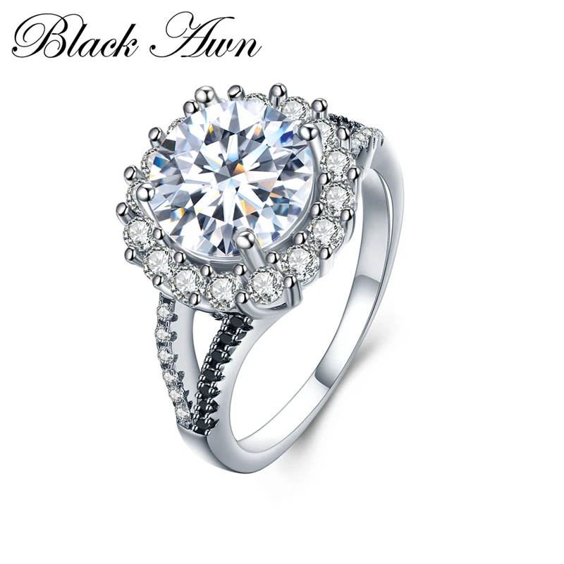 Black Awn 2023 New Fashion Rings For Women Classic Silver Color Bague Wedding Ring Bijoux C019