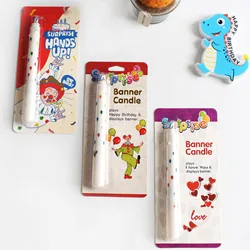 Clown Banner Birthday Candle Classic Clown Pattern Banners Decorate Candles for Party and Festival Decoration