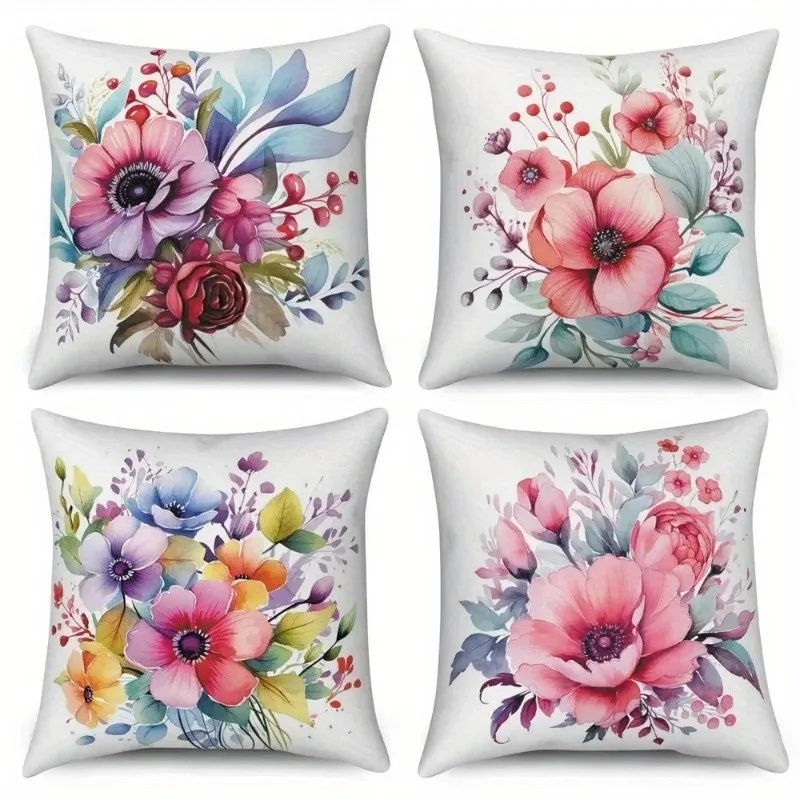 

Home Decor Colorful Floral Pattern Decorative Pillow Covers Pattern Cushion Cover Suitable for Sofa Bedroom Car Pillow Cover