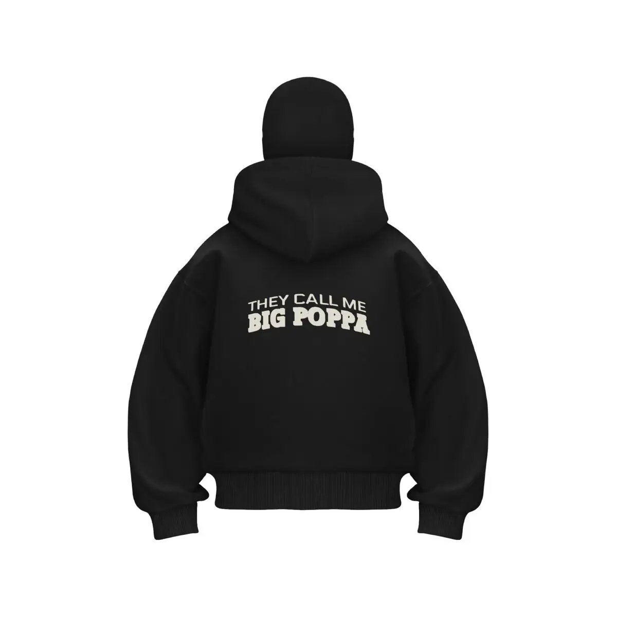 

Мужская Балаклава с капюшоном на молнии Big Poppa Rap Nickname Text Design, теплая зимняя уличная повседневная толстовка