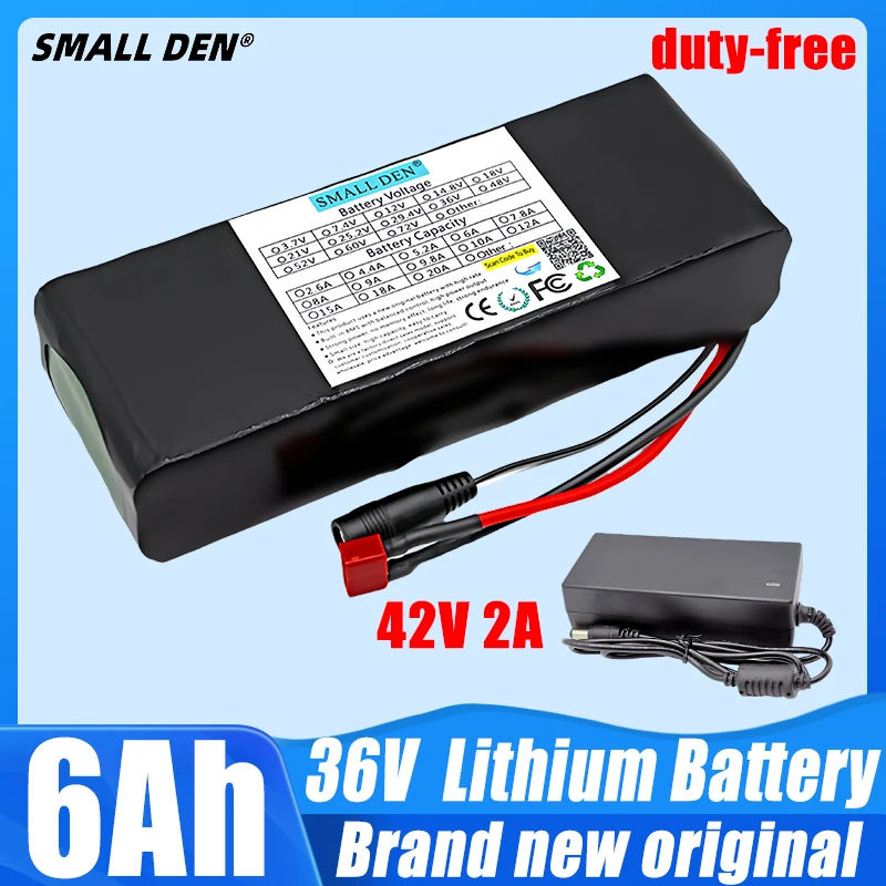 

2024 36V 6Ah 10s2p Li-ion battery pack 500W Built-in 15A BMS Electric bicycle Motorcycle Scooter ebike batteries+42V 2A Charger