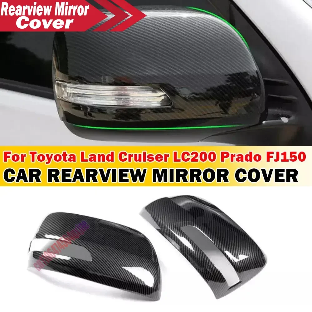 For Toyota Land Cruiser LC200 Prado FJ150 150 2010-2021 ABS Car Side Mirror Cover Wing Cap Exterior Door Trim Adhesive Sticker