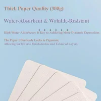 300g Wood Pulp Watercolor Paper Postcard | Coarse Grain, Square & Round Blank for Fine Art Painting​ 4