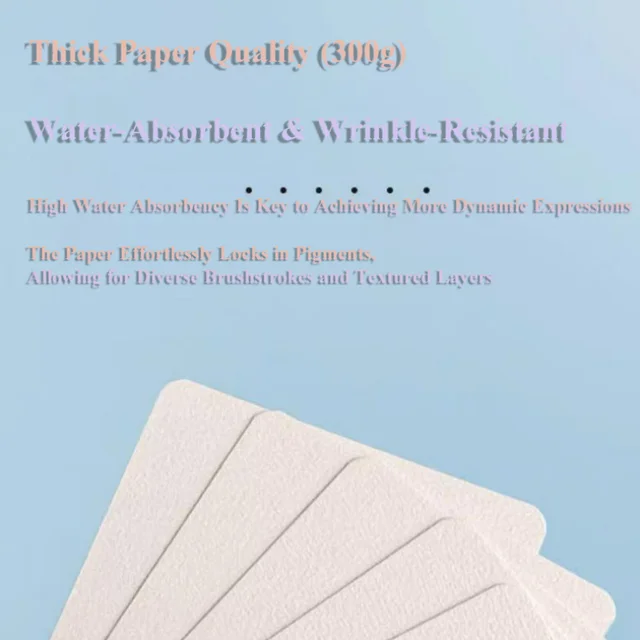 300g Wood Pulp Watercolor Paper Postcard | Coarse Grain, Square & Round Blank for Fine Art Painting​ 4