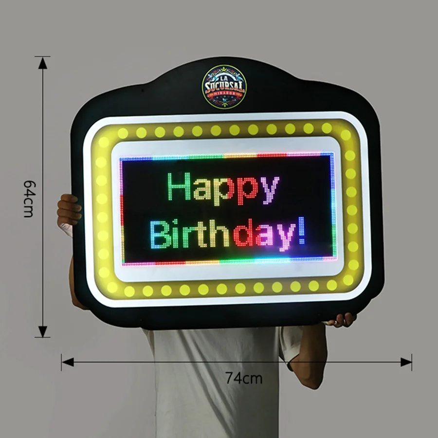 APP Programmable Scrolling LED Display Rack Custom Message Board Signs Acrylic Service Club Sign Happy Birthday Bottle Presenter