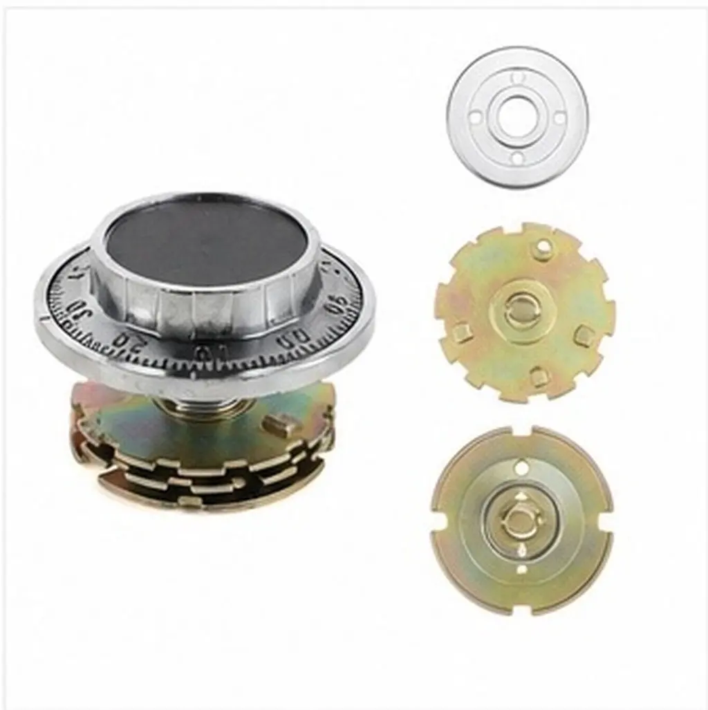 Vintage Mechanical Coded Dial Lock Chromed Metal 3 Disc Security Lock for Home Cabinet Safe Box Jewelry Case Document Drawer
