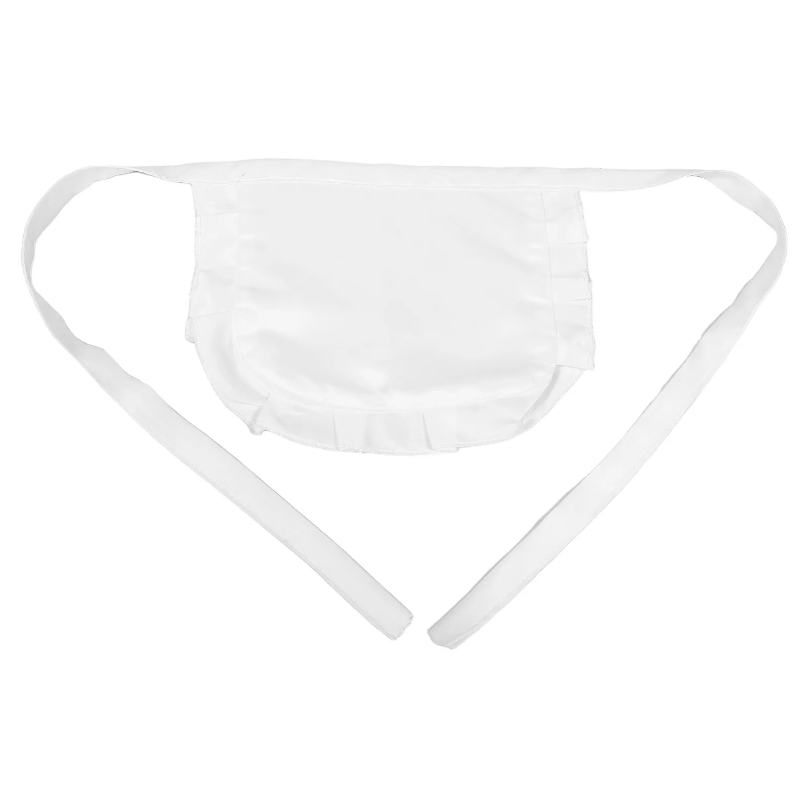 여성용 귀여운 흰색 반 앞치마 러플 허리 앞치마 메이드 코스튬 액세서리 로리타 드레스 코스프레 서버 주방 파티용