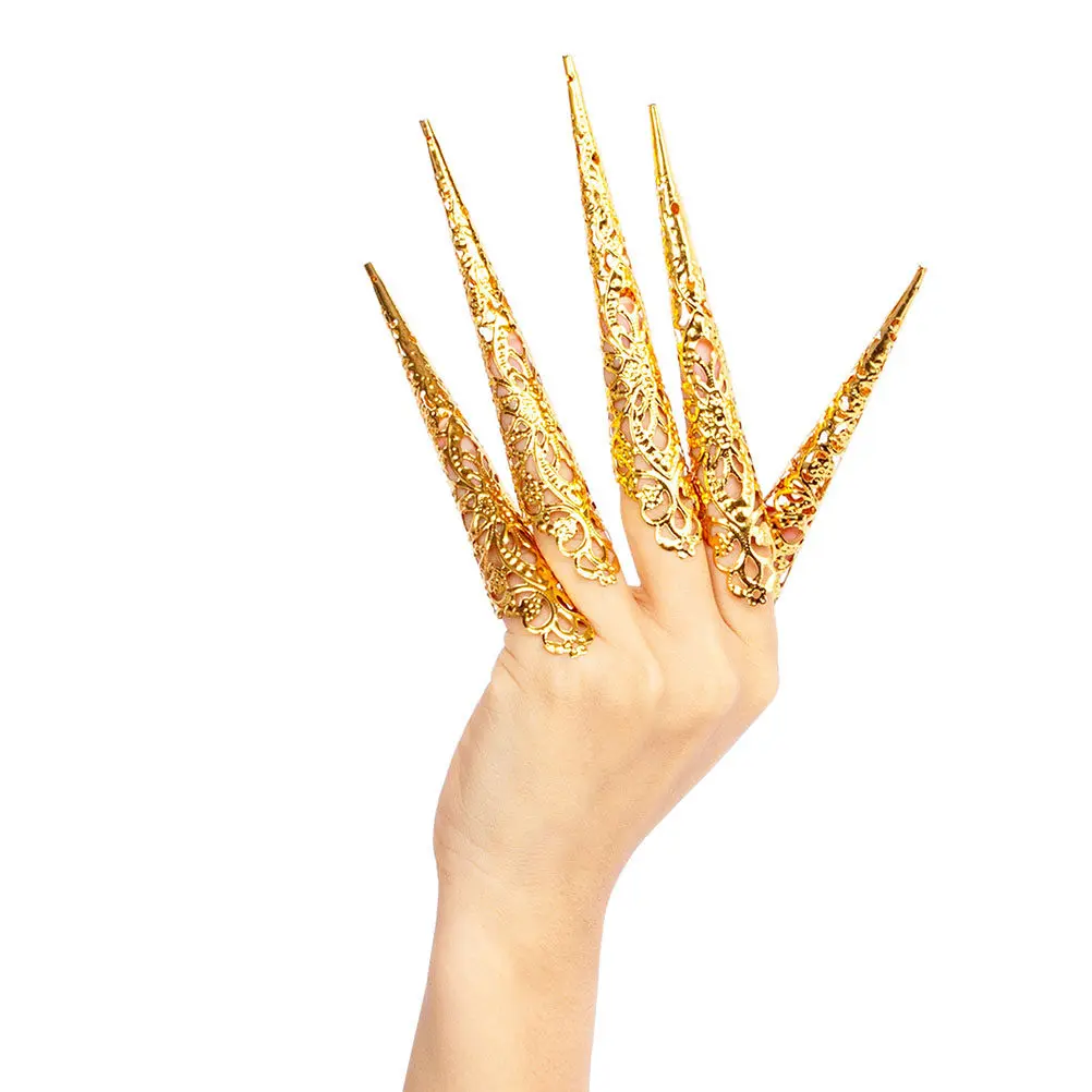 

10Pcs Finger Protection Nail Covers Creative Scary Halloween Roleplay Props Fake Finger Nails Cosplay Masquerade Prank