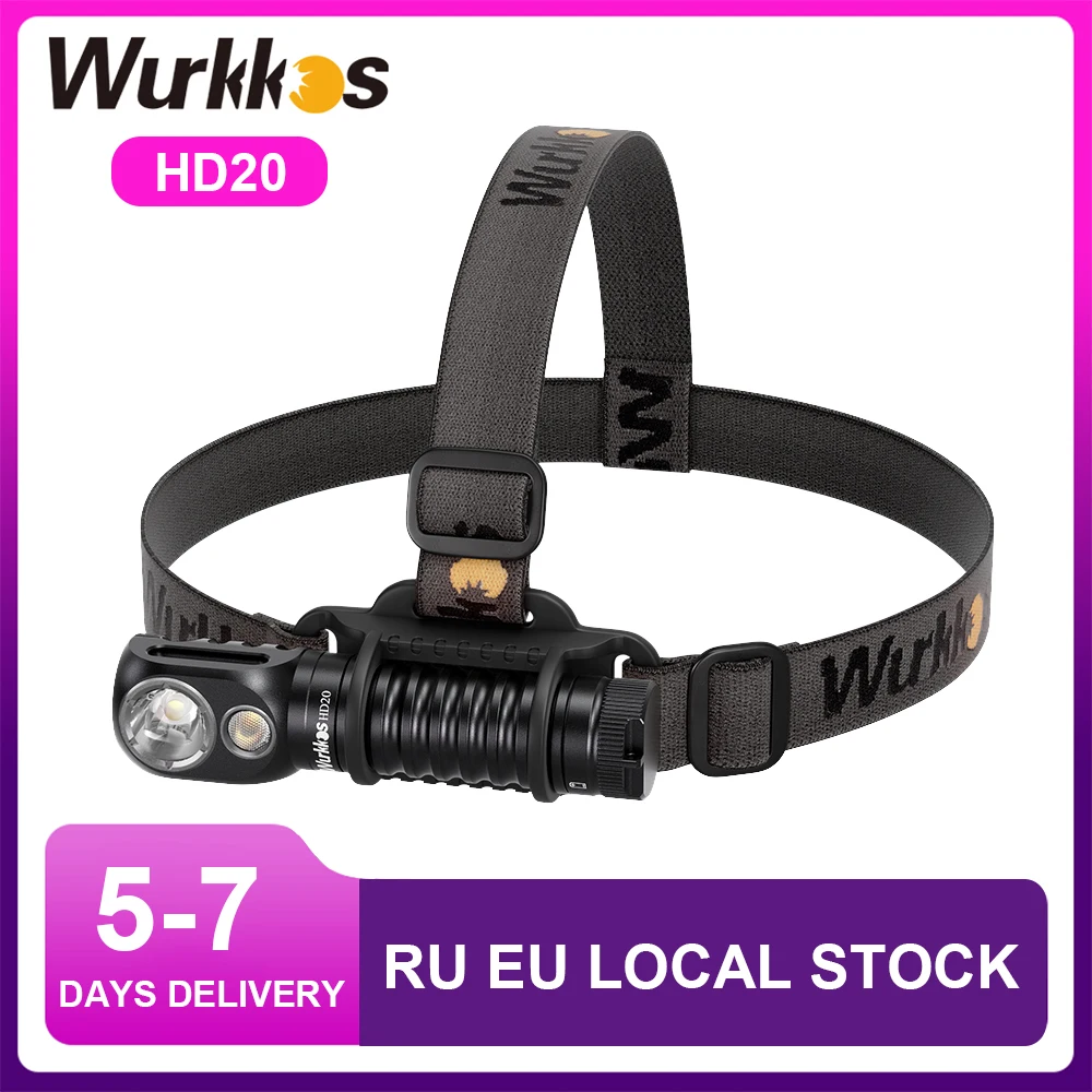 Wurkkos HD20 21700 Headlamp 2000lm USB-C Reverse Charge Headlight Limited Supply from RU Warehouse