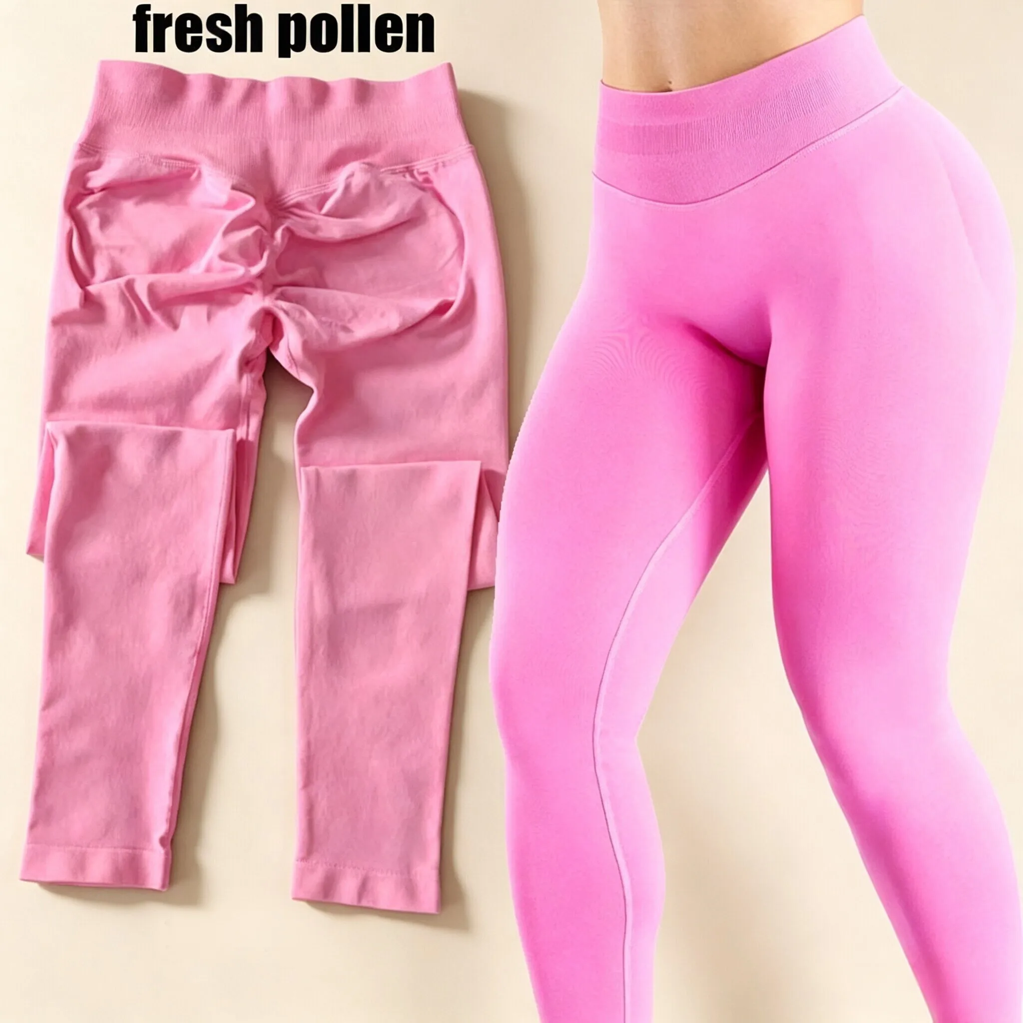 Dneyf 1D-3Y-2F Nahtlose Yoga-Leggings mit Po-Lifting-Effekt für Damen, hohe Taille, hohe Dehnbarkeit, schnelltrocknend, ideal zum Training, Laufen, für das Fitnessstudio und als lange Sporthose. – Detail 30