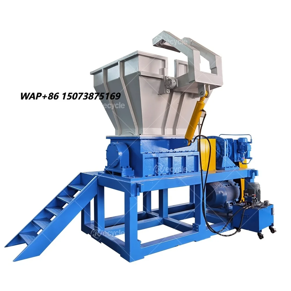 CE Certified Automatic Waste Harder Plastic Shredder New Recycling Lump PE PP PVC PET Crushing Machine Includes Motor Bearing
