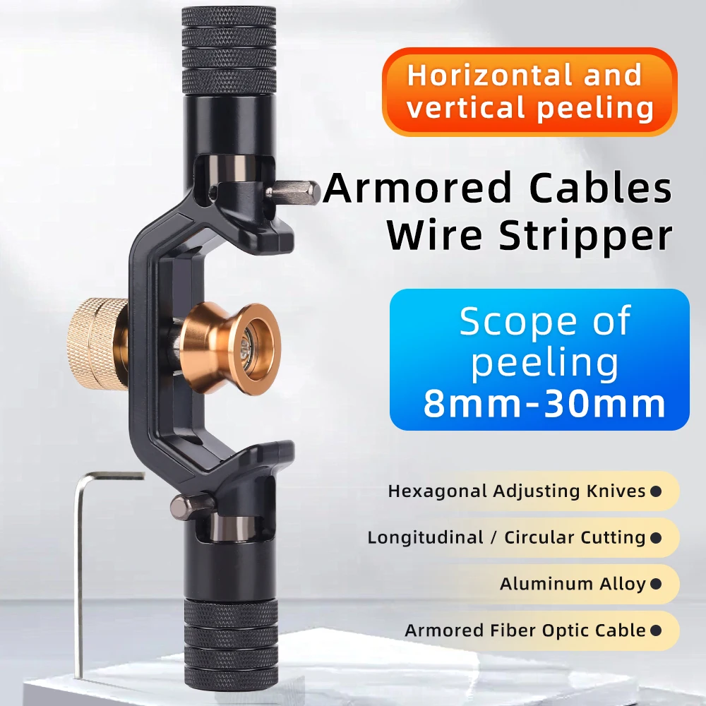 SAIXIAN-Pelacables blindado, cortadora de Cable óptico de 4-10mm y 8-28mm, herramienta de pelado de fibra óptica, cortador de funda