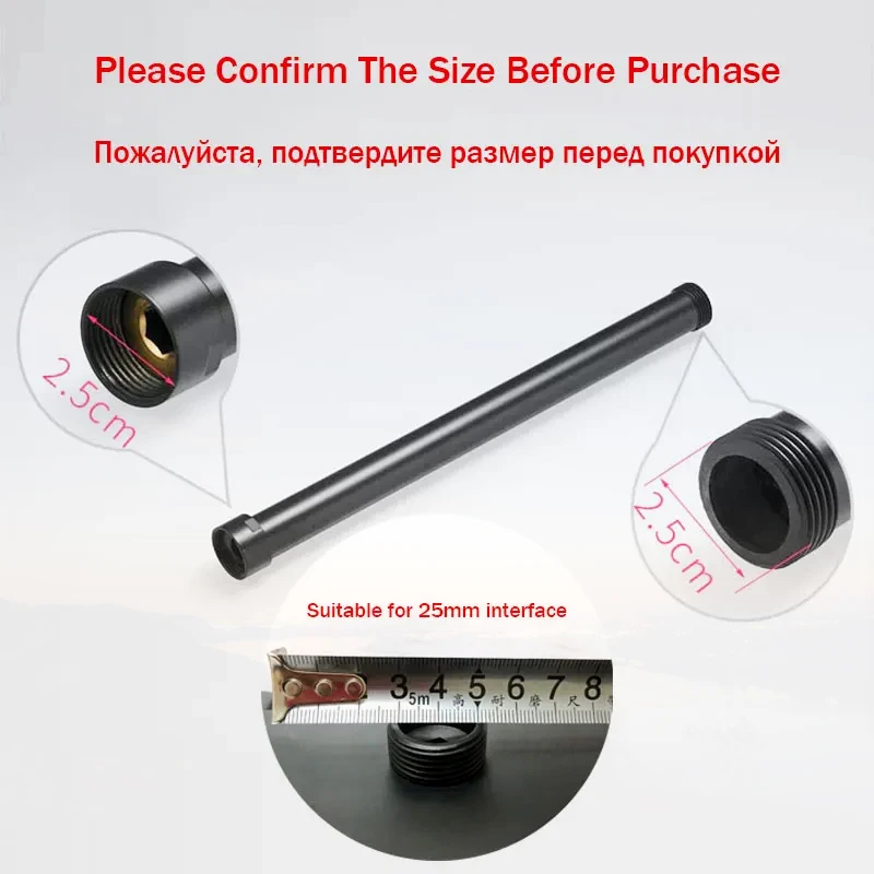 Shower Extender Gray Black Shower Extension Rod Shower Bracket Shower Extension Rod Riser Tube Bathroom Accessories