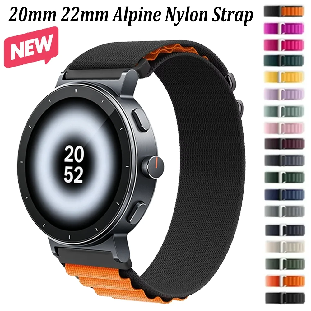 20mm 22mm Alpine Nylon Strap For Realme Watch 5S-5-S3-2 Pro Sports Bracelet Oneplus Watch Lite-4-3-2-2R/Xiaomi Watch 5/S5-4-3-2
