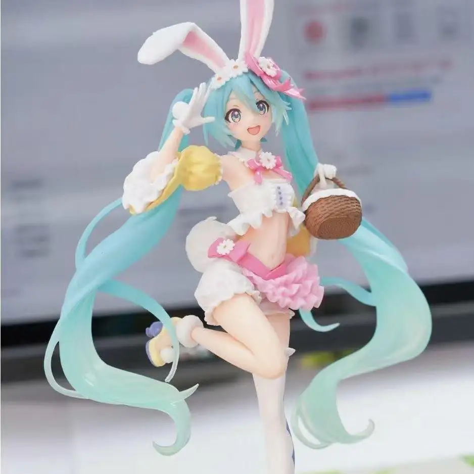23CM Hatsune Miku Anime Figure Kawaii Pvc Model Doll Action Figurals Rabbit ears Collect ornaments Christmas Toys gifts