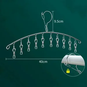 10/20 Edelstahl Pfähle trocknende winddichte Kleidung Rack Clips der Kleidung halbe Wäsche AIURER HAILSCHER UNTERMELDUNG SOCKS SOCKS HEOCKS HALTER 10 Hauptverkaufsverzierung für Kleidung - №5