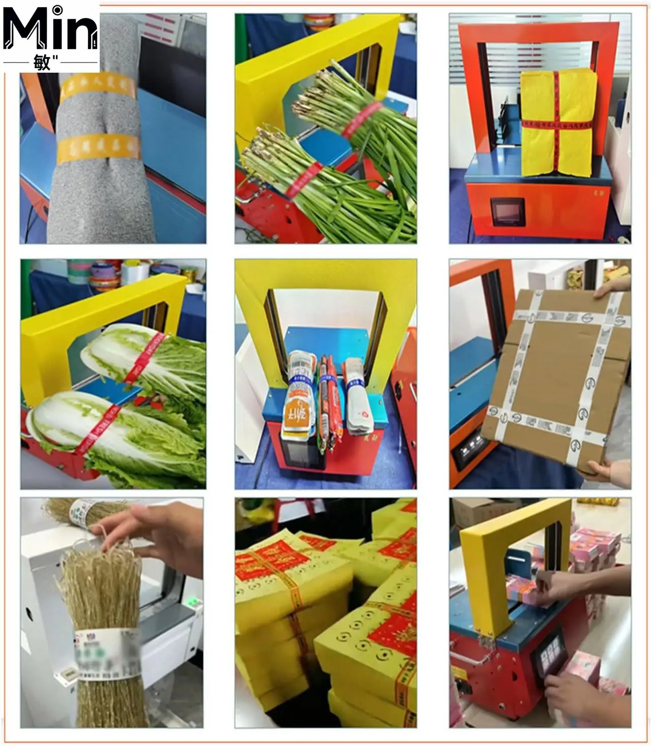 Automatic Strapping Machine for Banknote Currency Vegetables Packing Baler Paper OPP Tape Banding Tying Machine