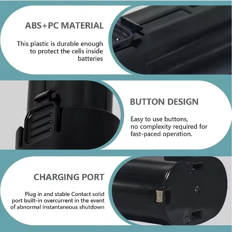 Electric implement 7.2V 3.0Ah lithium battery assembly, elite 18650 cells direct mount replacing original battery units