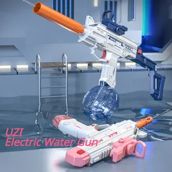 Uzi-pistola de agua automática completa para niños, juguete de chorro eléctrico, removedor de agua continuo, chorro de gran capacidad, juegos de agua de playa, regalo