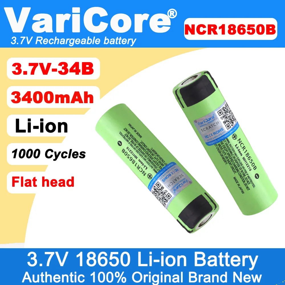

3.7v 3400mAh NCR18650B Lithium Rechargeable Battery Flashlight batteries New Original Wholesale