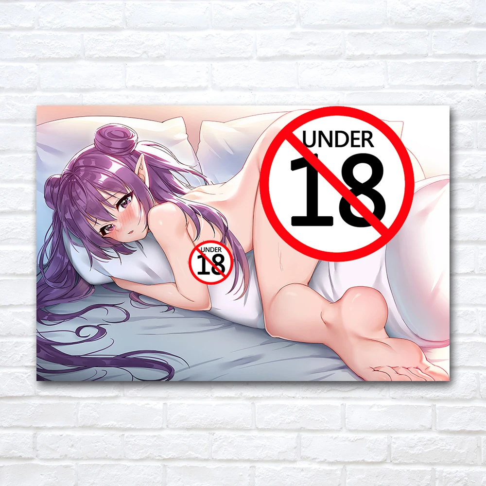 Anime Barefoot Beauty Posters and Prints Modern Wall Art Pictures Naked Girl on the Bed Canvas Painting For Bedroom Home Decor