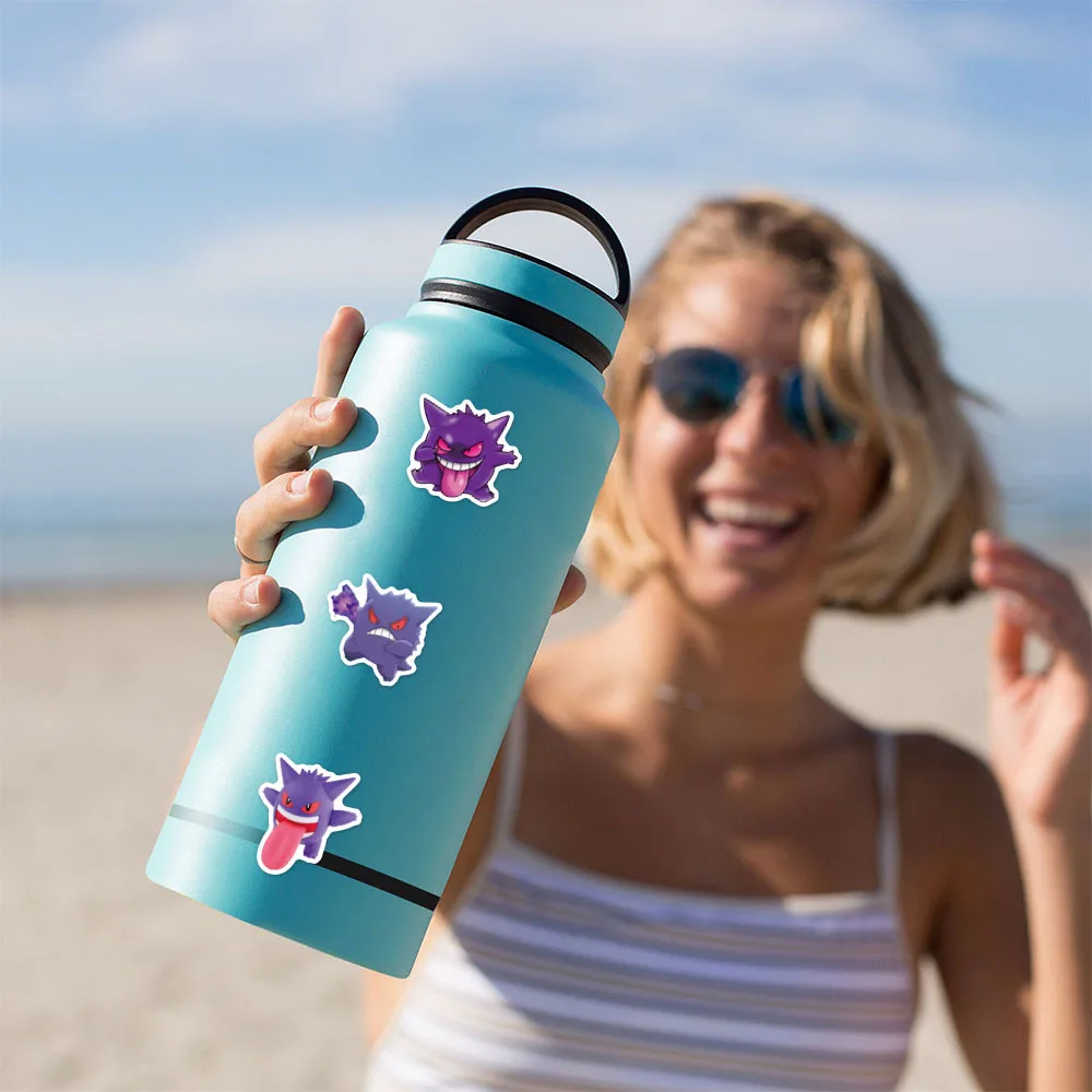 50 قطع الكرتون لطيف Gengar بوكيمون الكتابة على الجدران ملصقات الإبداعية مضحك DIY مقلمة الكمبيوتر المحمول الغيتار دفتر الشارات للماء