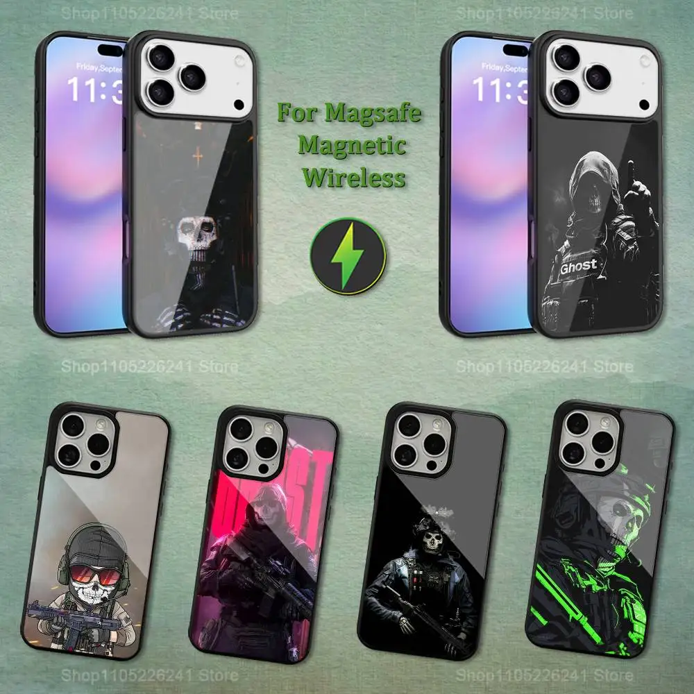 

COD Call Of D-Duty G-Ghost For iPhone 12,14,11,15,13,16,17,For Magsafe,Plus,Mini, Pro,Max,Magnetic Wireless Charging Case