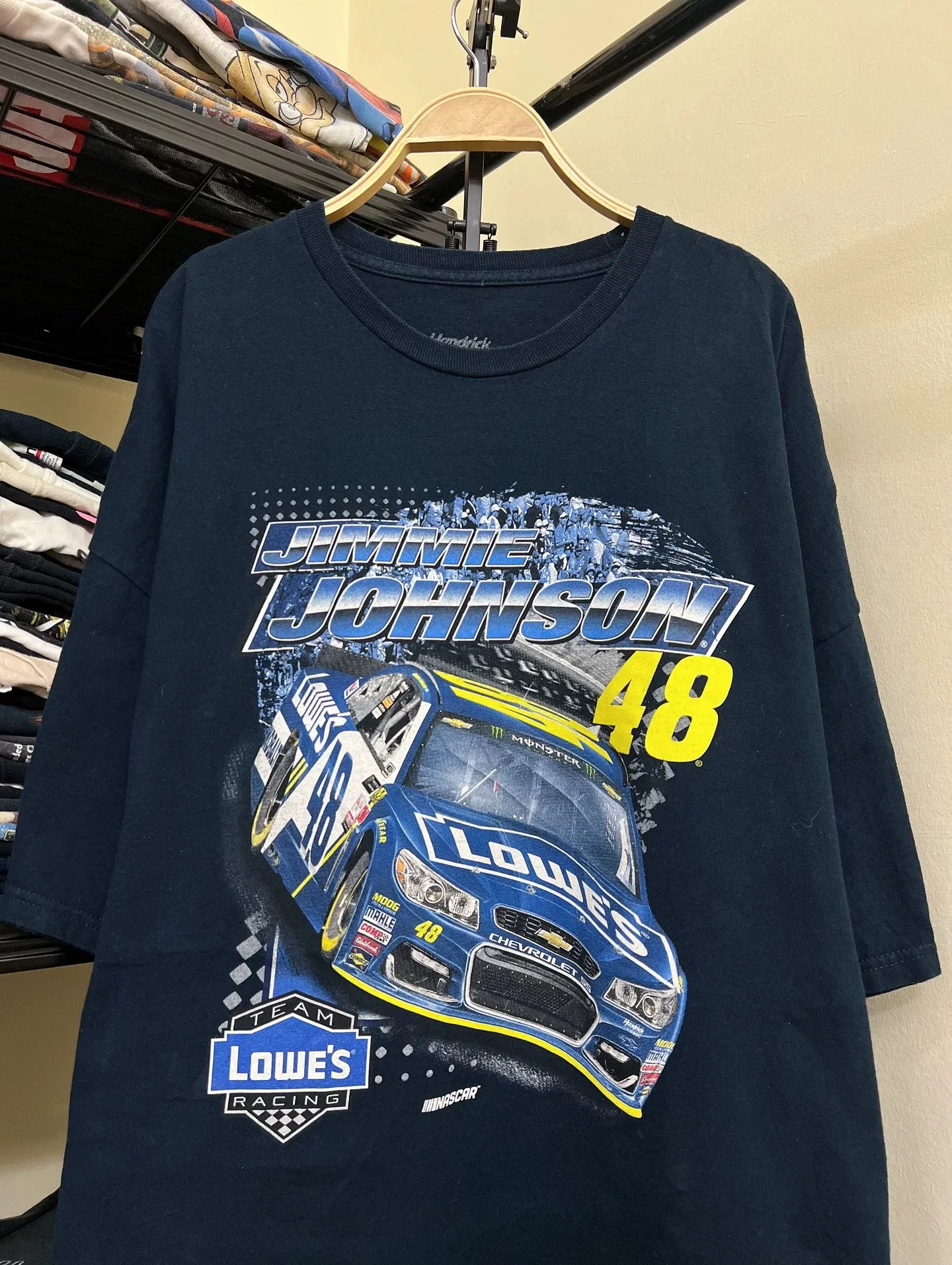 Jimmie Johnson Lowe's #48 NASCAR Racing Graphic T-Shirt Cotton Men Women Streetwear Tee