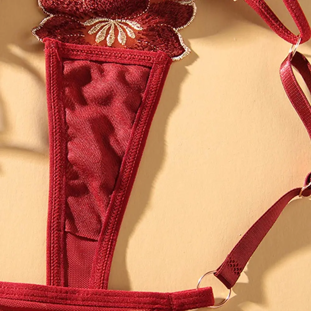 Lingerie Temptation Flower Transparent Embroidery For Girls Korean Underwear Women Panties T Back Thongs String Briefs