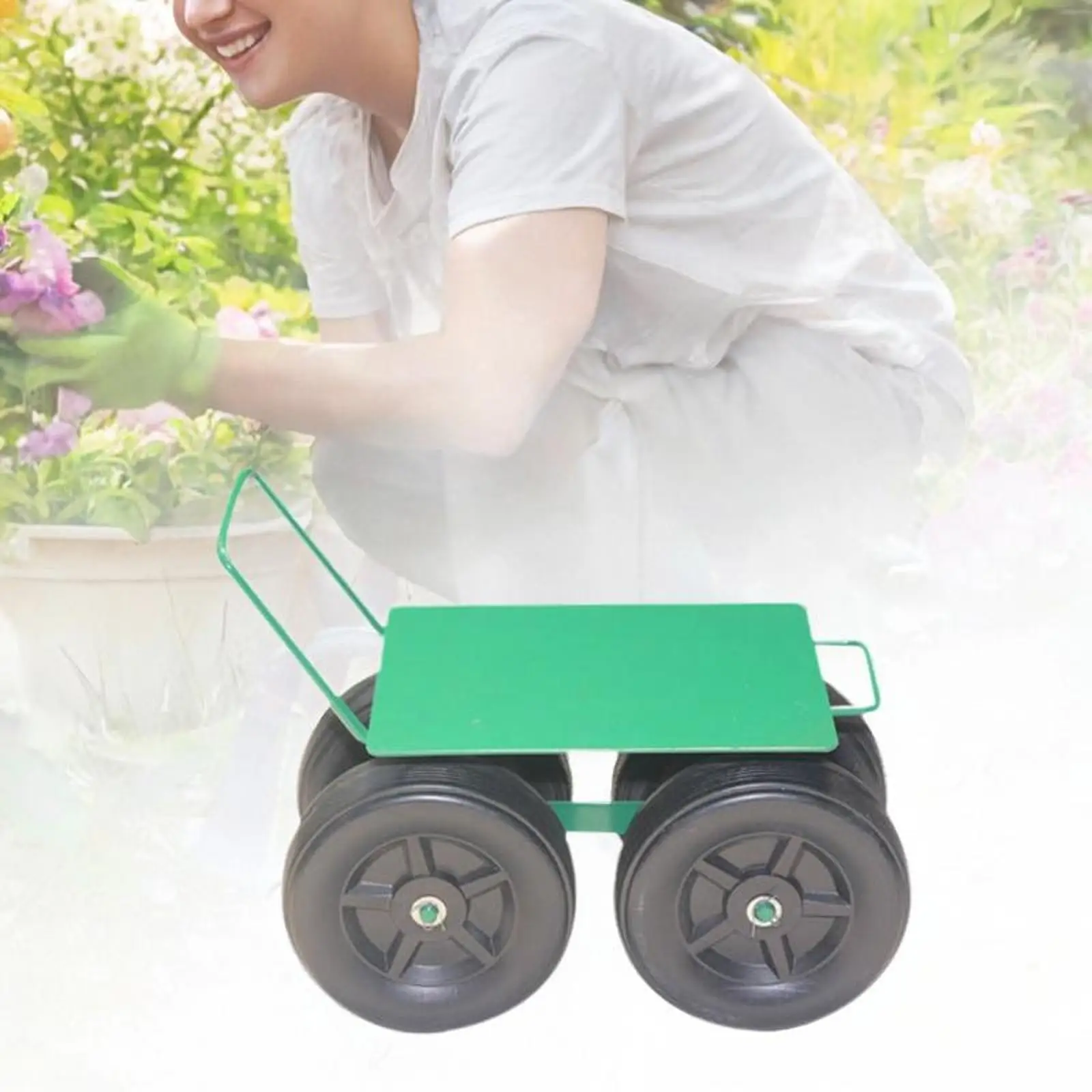 Rolling Garden Stool Rolling Work Seat Practical Multipurpose Moving Cart Garden Tool Cart for Garage Yard Planting Outdoor