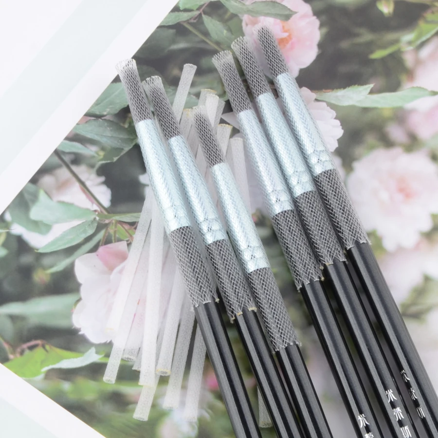 50 個 0.5 センチメートル化粧ブラシ保護ネットカバープラスチック白シースメッシュ化粧ツールペンカバープロテクター弾性