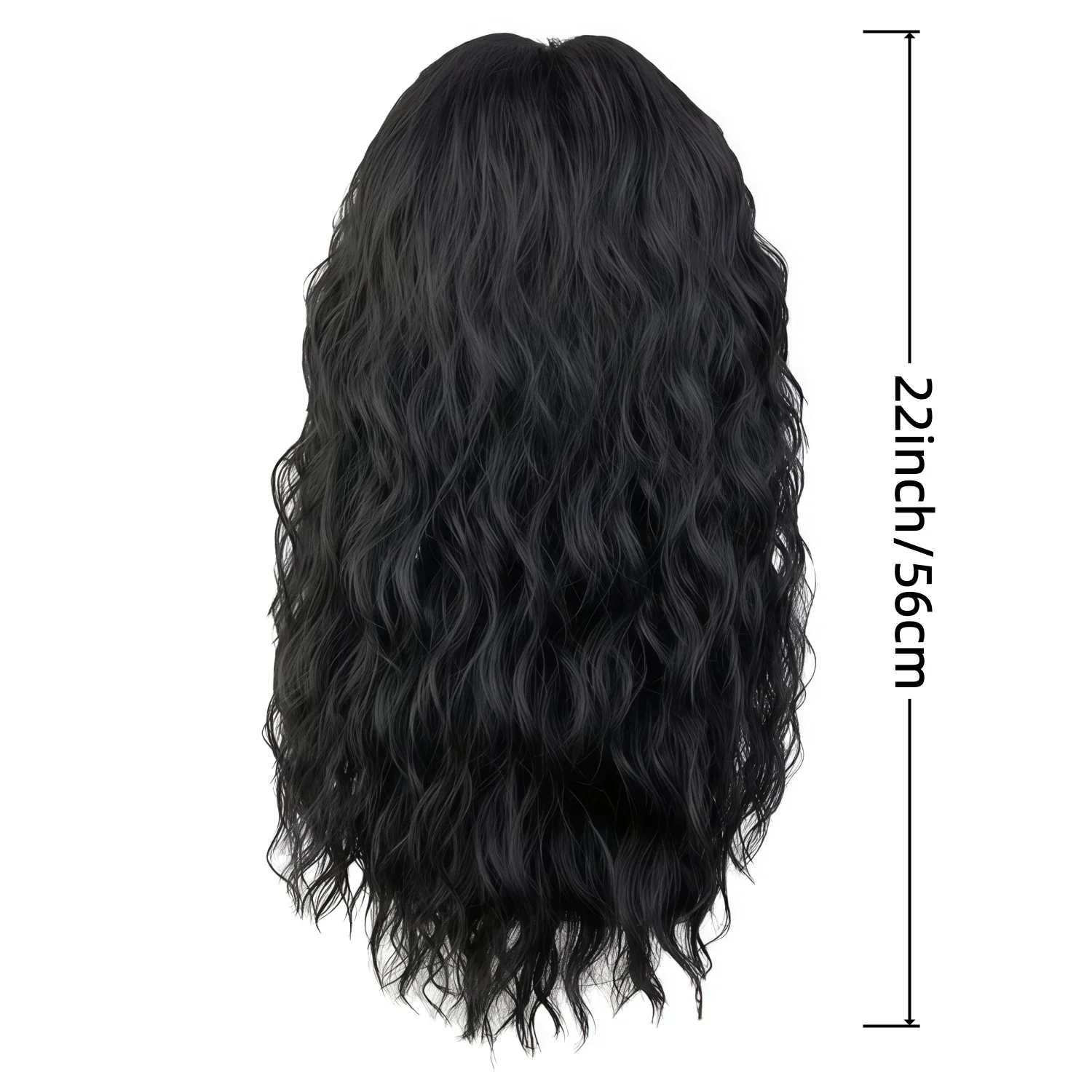 Vintage 70s & 80s Punk Rocker Wig - Heat Resistant, Long Curly Black Synthetic Hair for Man and Women
