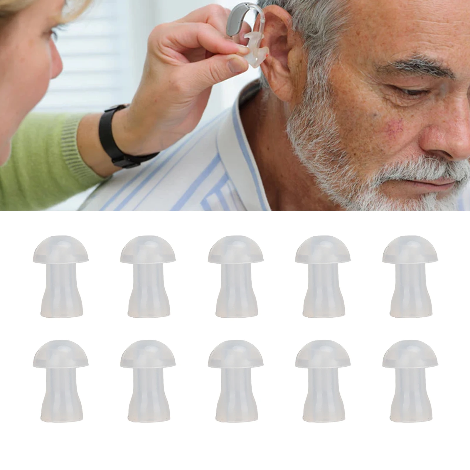 100Pcs Hearing Aid Ear Tips Earbuds Soft Replacement Universal Domes Hearing Aid Ear Tips for Hearing Aid Earplugs S/M/L