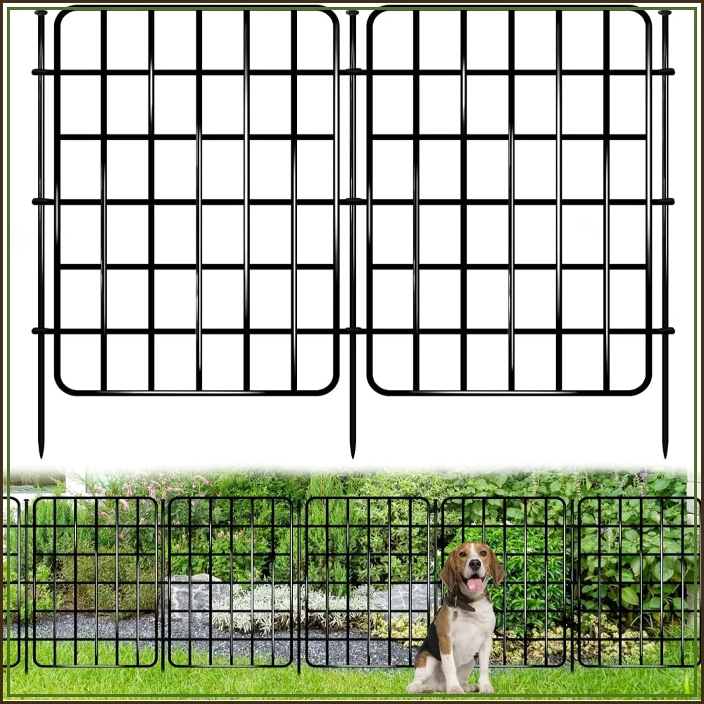 30ft x 17in No Dig Garden Fence, 28 Panels Rustproof Metal Border for Flower Bed, Yard, Pet Barrier