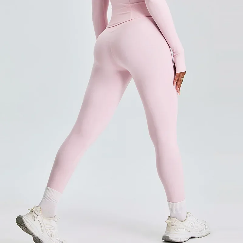 

Autumn winter new nude yoga pants women's peach hip-lifting fitness pants outer running quick-drying breathable sports leggings