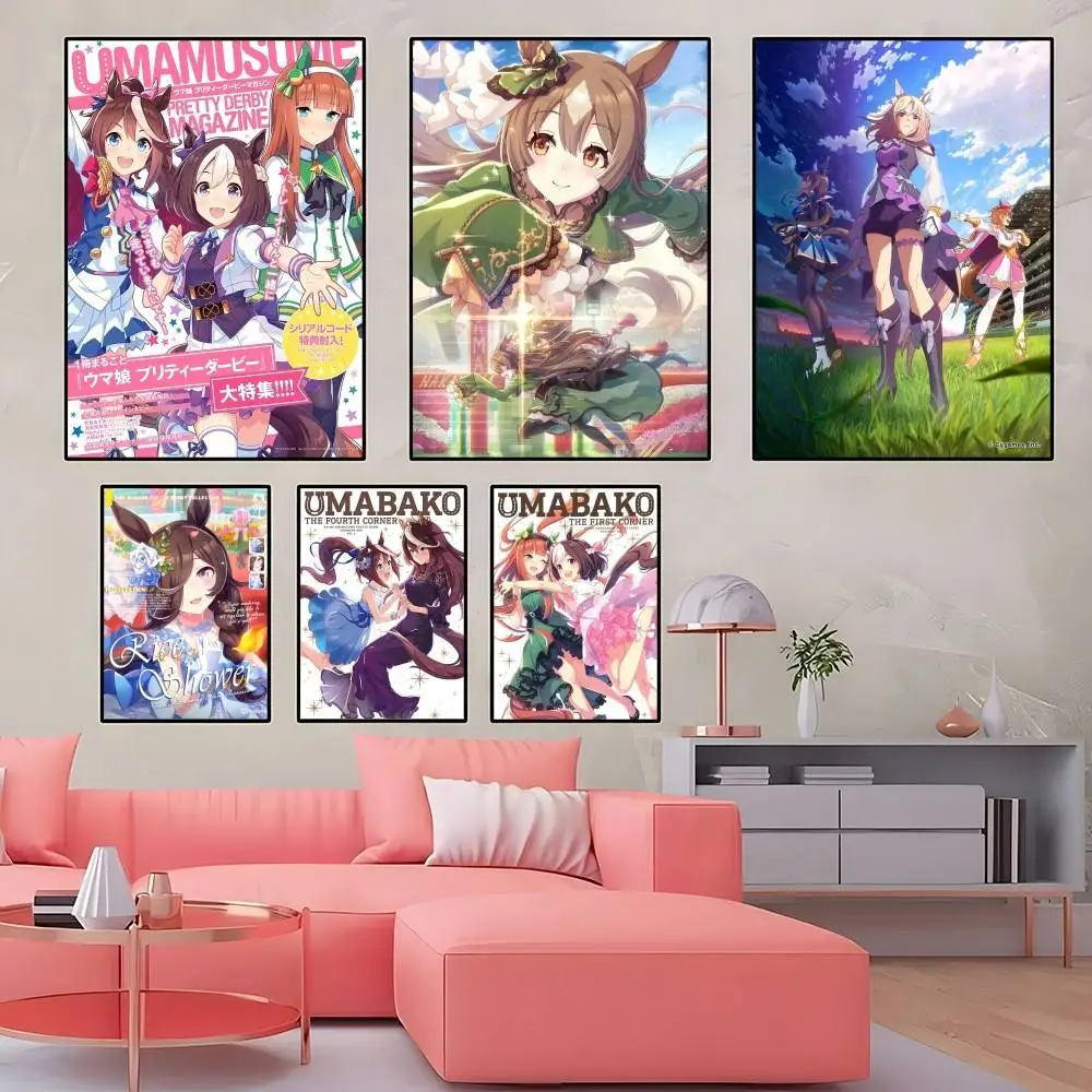 لعبة أنيمي U-Uma Musume Pretty DerbyS ملصق جدار الفن طباعة الفن مناسبة لغرفة المعيشة غرفة نوم بار صالون هدية تزيين المنزل