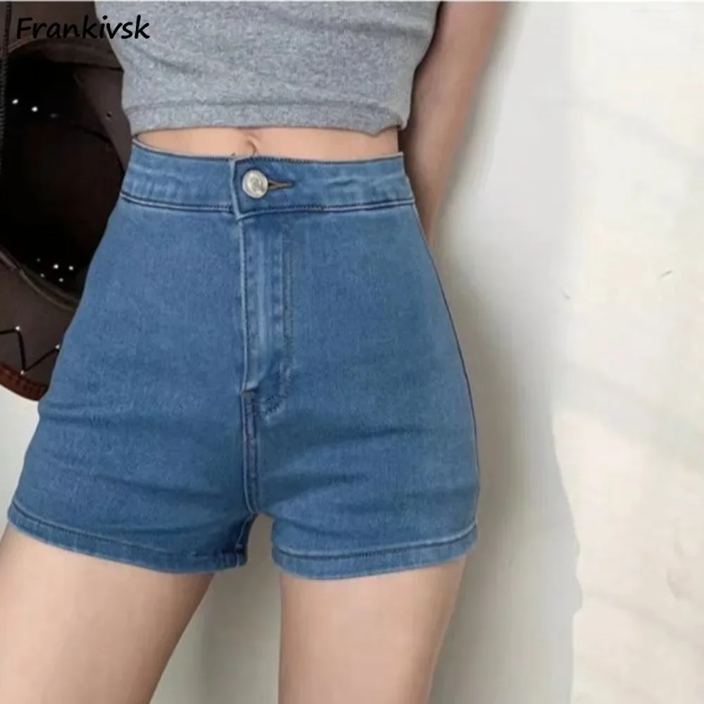 Women Shorts Denim Skinny High Waist All-match Summer Thin Korean Style Students Hot Spicy Girls Casual Ins Comfortable Advanced