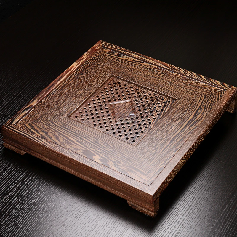 Luxury Serving Tea Trays Table Kung Fu Vintage Chinese Tea Trays Wooden Drainage Square Tee Tablett Office Accessories