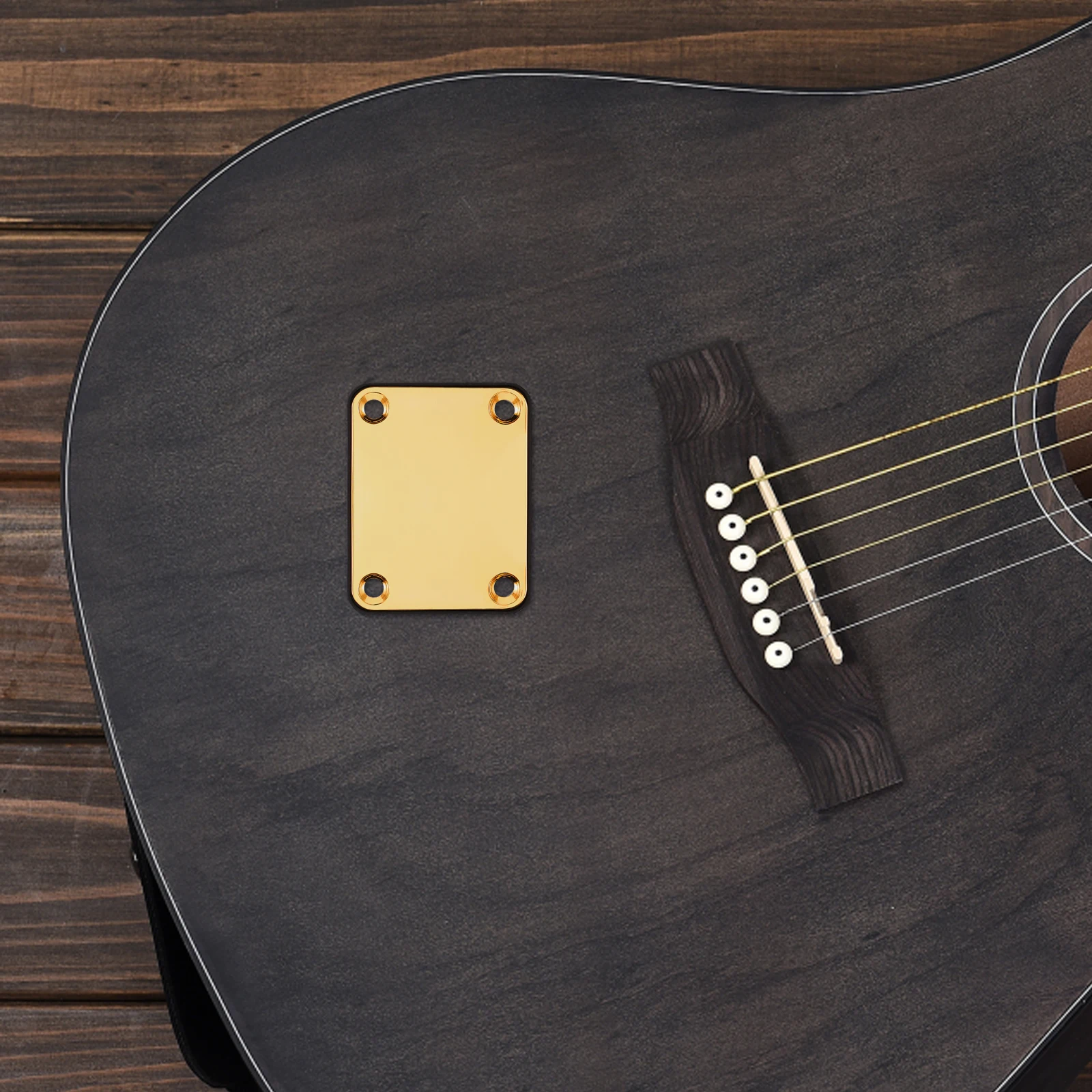 

Electric Neck Plate Replacement Metal 4-Hole Neckplate With Screws Bass Compatibility Durable Guitar Hardware Guitar Parts