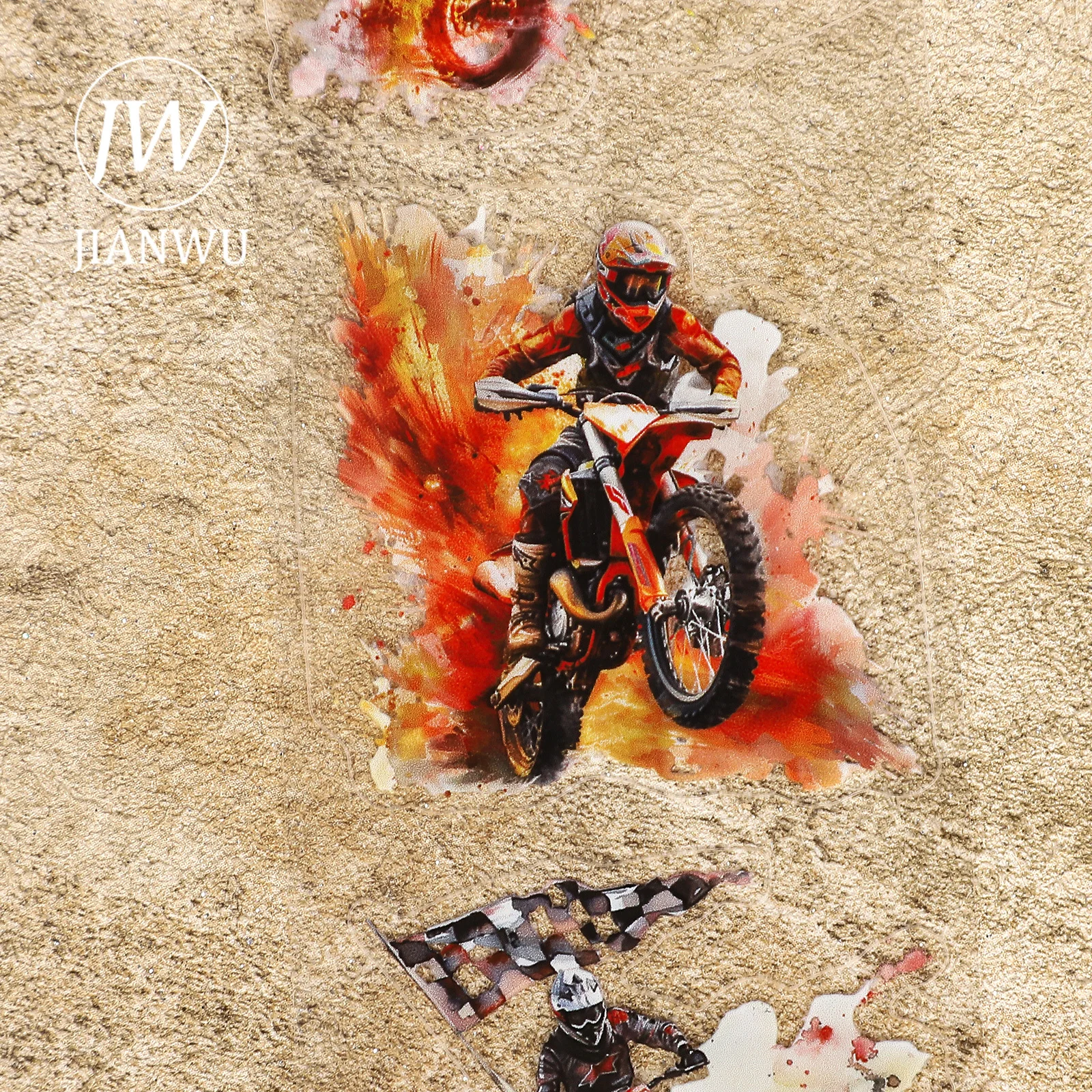 JIANWU 60 مللي متر * 200 سنتيمتر خمر موتوكروس شخصية المشهد المواد الكولاج PET الشريط الإبداعية مجلة بها بنفسك مجلة القرطاسية #6