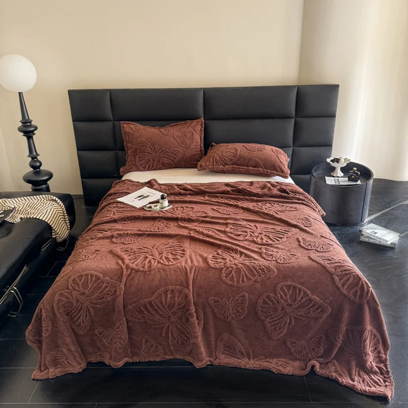 New taffeta butterfly jacquard blanket, lamb wool, milk fleece, and flannel blanket
