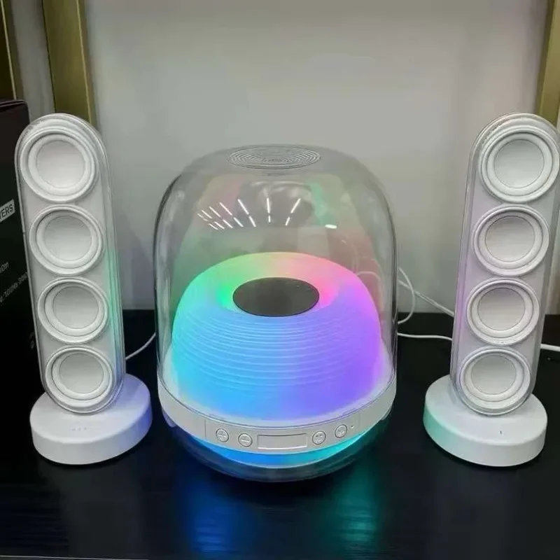 Home desktop wireless computer pair box ambient light stereo Bluetooth 5.4 4th generation subwoofer Bluetooth speaker