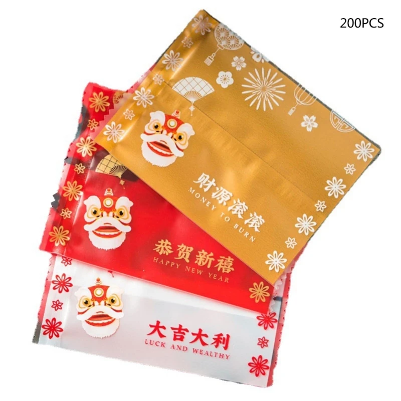 200PCS Heat Seal Bags 3.94 x 2.76 Inch for Candy Cookies Christmas Gift Package Dropship