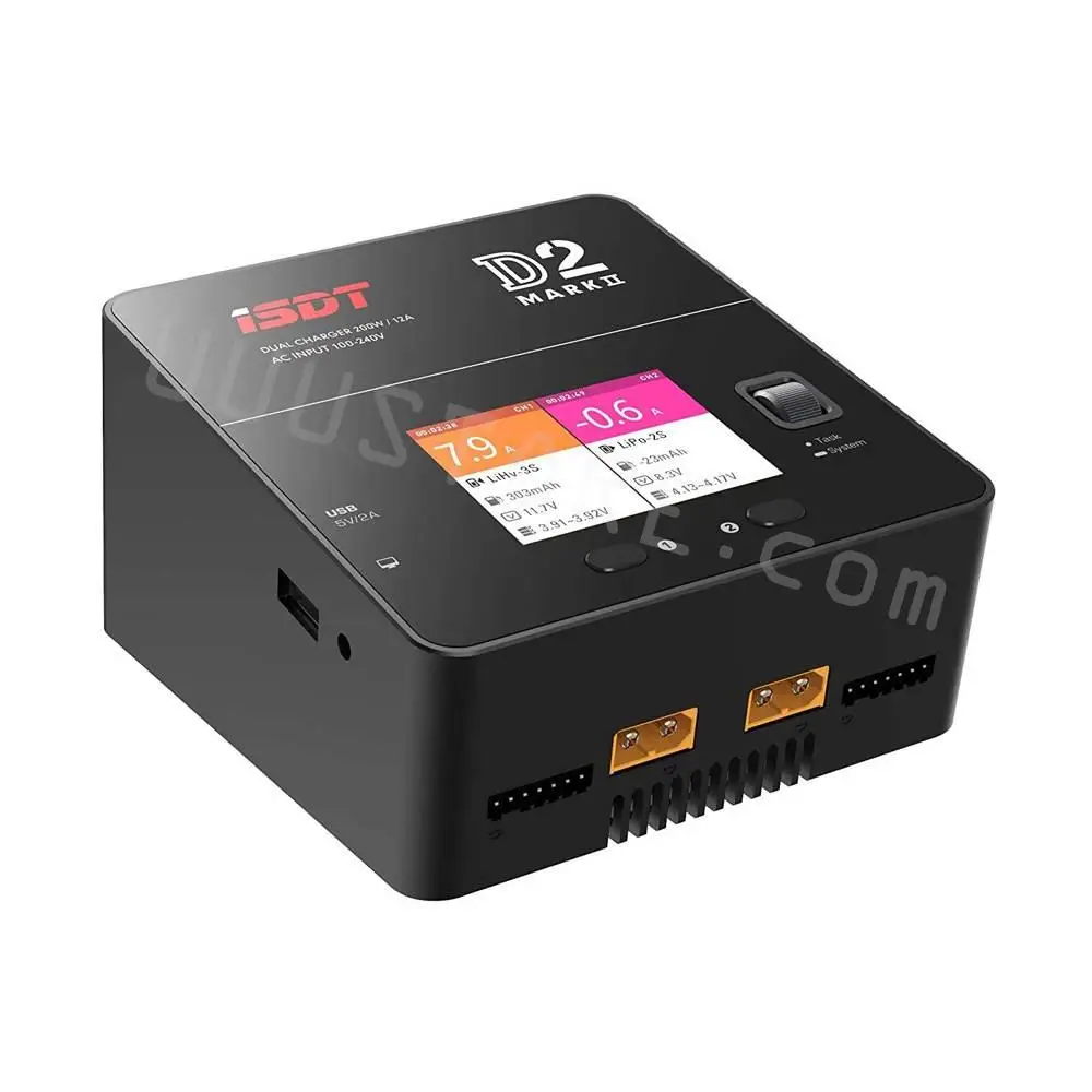 

ISDT D2 Mark II 200W 24A Smart Balance Charger AC Dual Channel Output RC Charger For LiFe/Lilon/LiPo/LiHv NiMH/Cd PB Battery