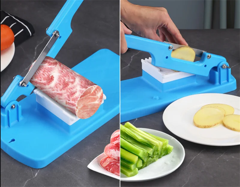 Kitchen Knives Hay Cutter Multifunction Table Slicer Food Frozen Meat Beef Herb Mutton Roll Fruit Bread Vegetable Slicer Machine