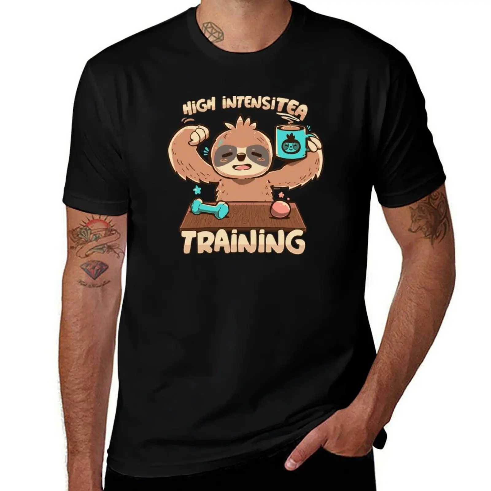 

High IntensiTEA Training Sloth T-Shirt t shirts for man slim fit t shirts with prints T-Shirt