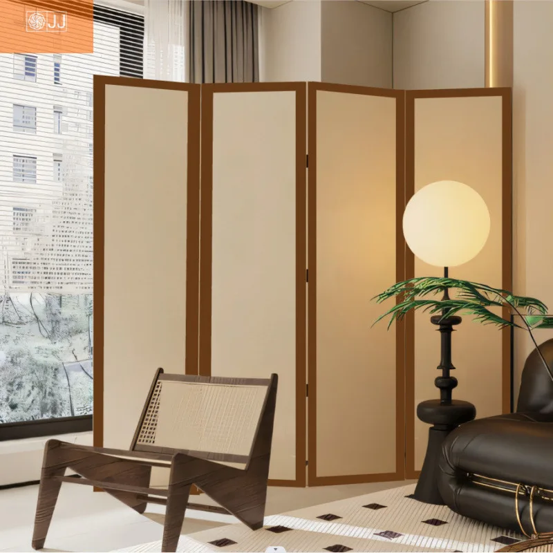 

Cream screen partition living room modern simple bedroom room entrance blocking movable folding French partition